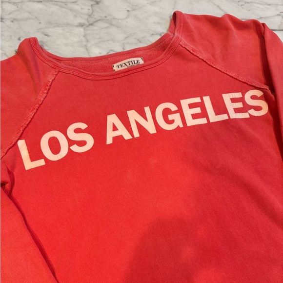 TEXTILE Elizabeth and James Sweaters - Elizabeth and James Textile “Los Angeles” salmon/pink crewneck sweater